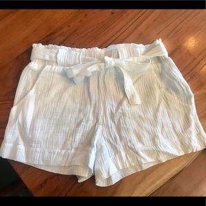 White Linen Shorts